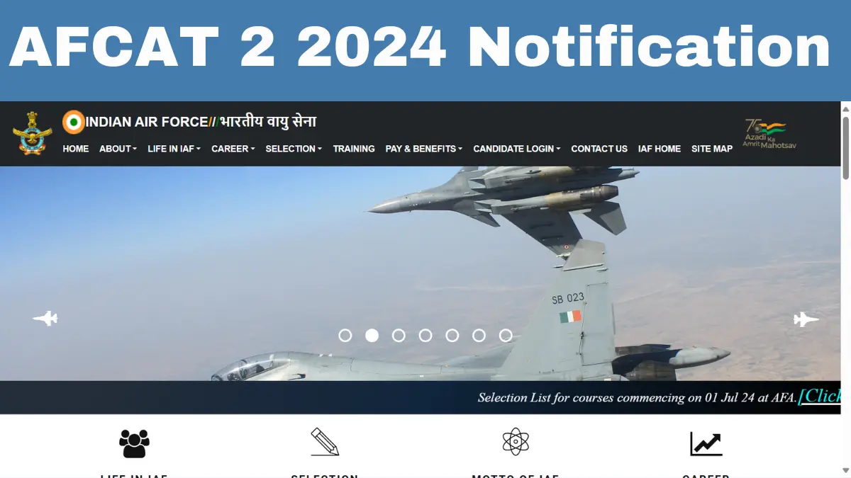 Indian Air Force AFCAT 2 2024 Notification