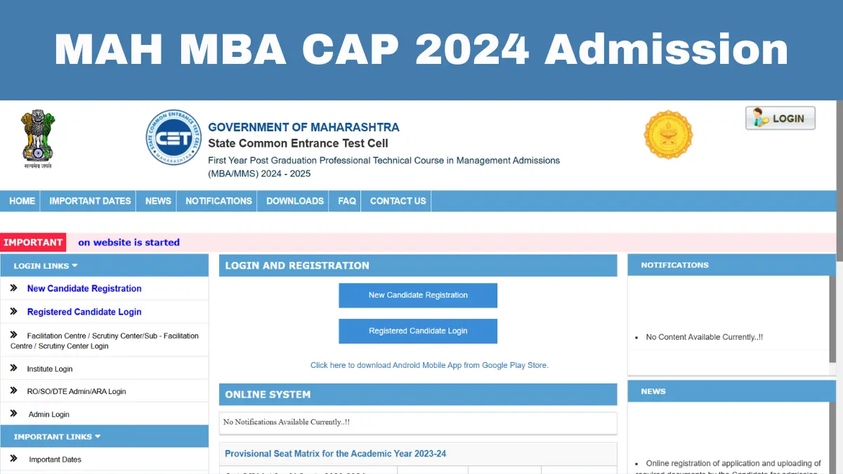 MAH MBA CAP 2024 Admission