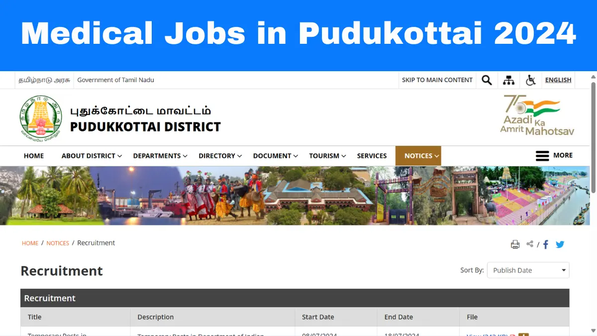 Medical Jobs in Pudukottai 2024