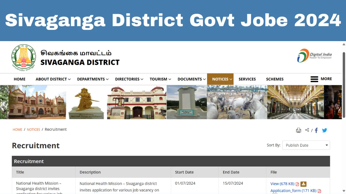 Sivaganga District Jobs 2024